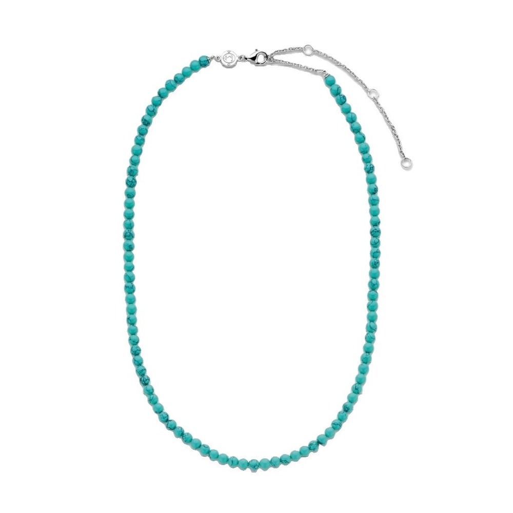 TI SENTO Milano Turquoise Beaded Necklace 925 Sterling Silver NWT